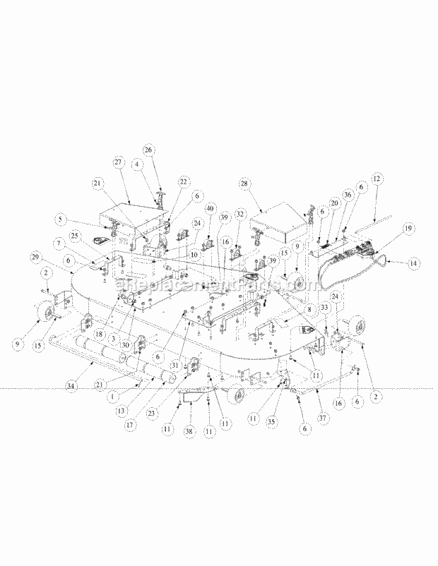 Fabricated Cutter Deck Diagram and Parts List for M72-KW 53AB5GFZ750 Cub Cadet Sprayer